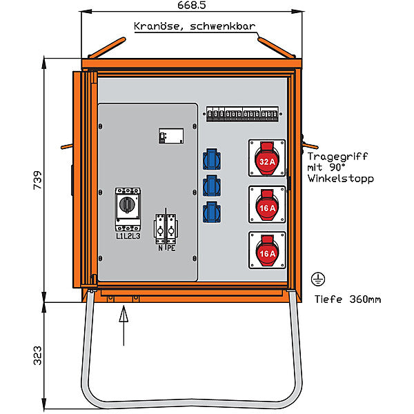 WALTHER-WERKE Verteilerschrank 44kVA WV0280R1